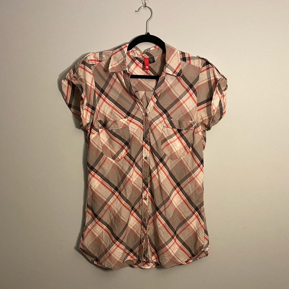 H&M plaid button-up
